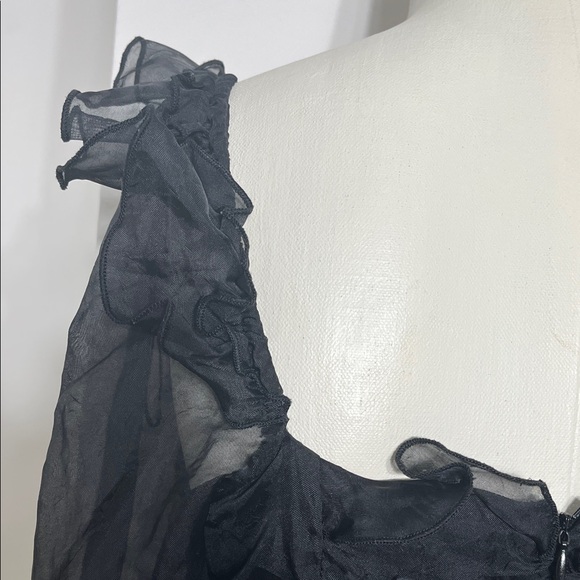 Fashion Nova Black Lace-Up Long Sleeve Dress - Picture 8 of 10